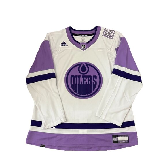 Adidas NHL Edmonton Oilers Hockey Fights Cancer Jersey Men’s Sizes
